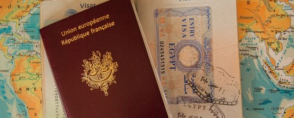 French passport with map