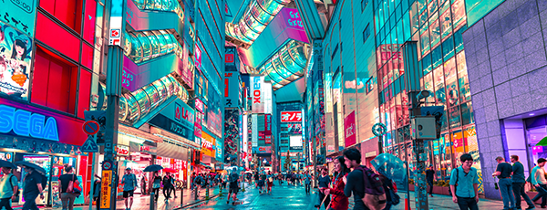Tokyo busy city crossing 600x230