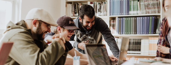 students studying at language school