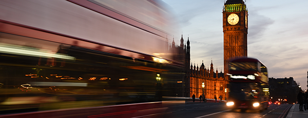 Parliament London red bus evening timelapse