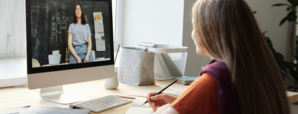 girl watching video using imac 4144225